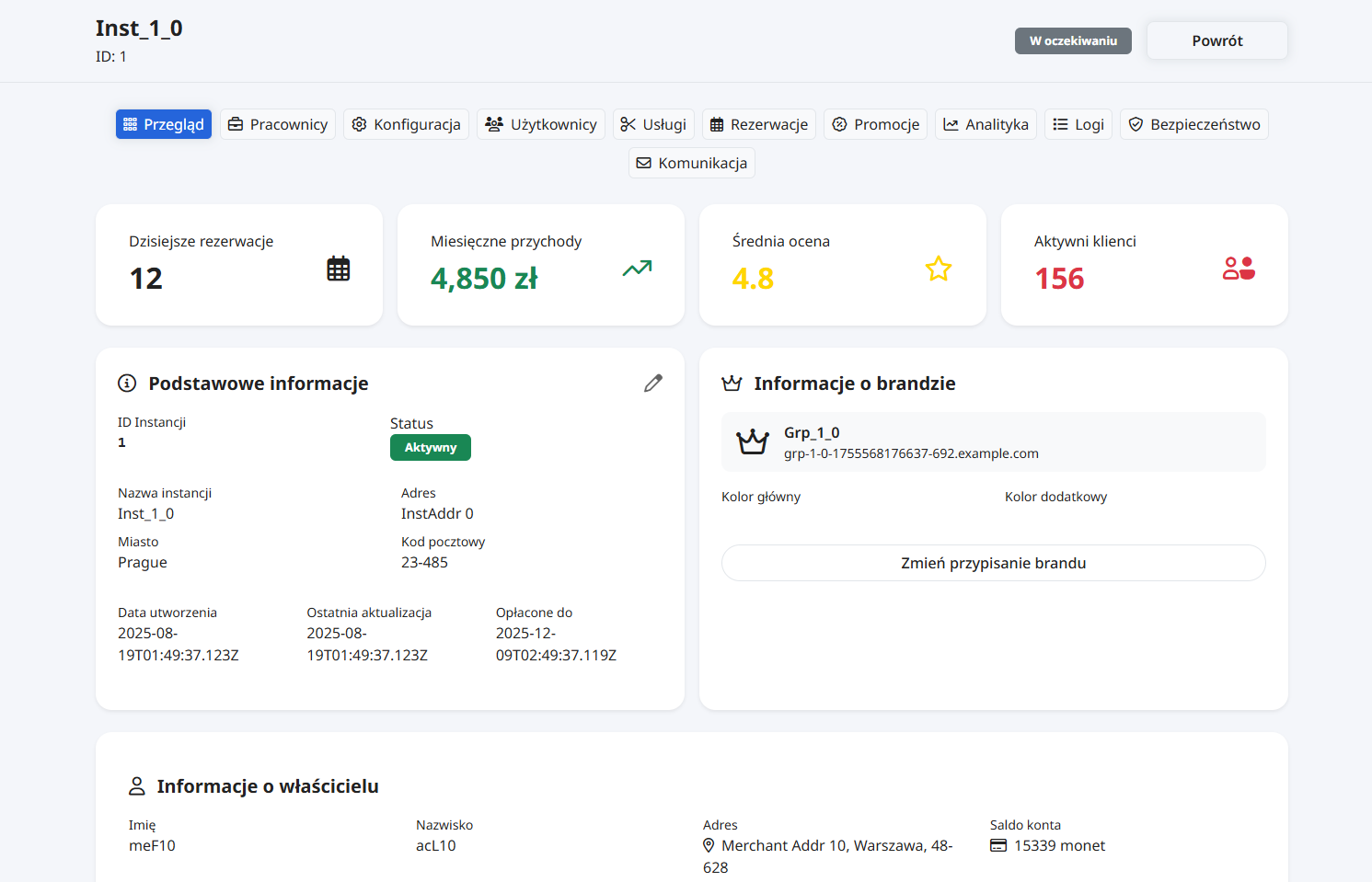 Demonstracyjna instancja ZapPoint